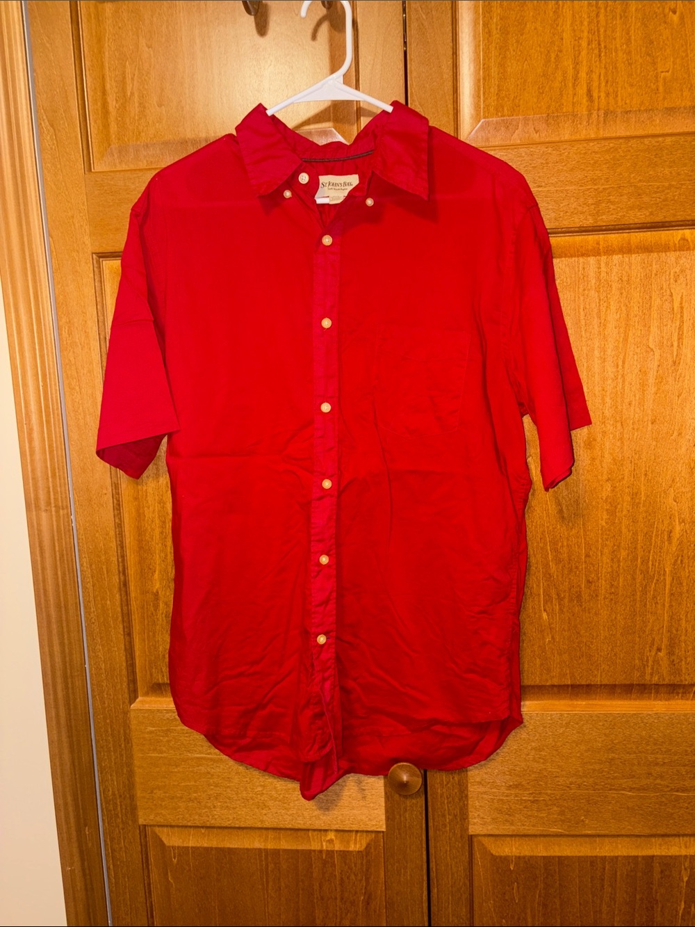 St. John's Bay Red Short-Sleeve Button-Down Shirt